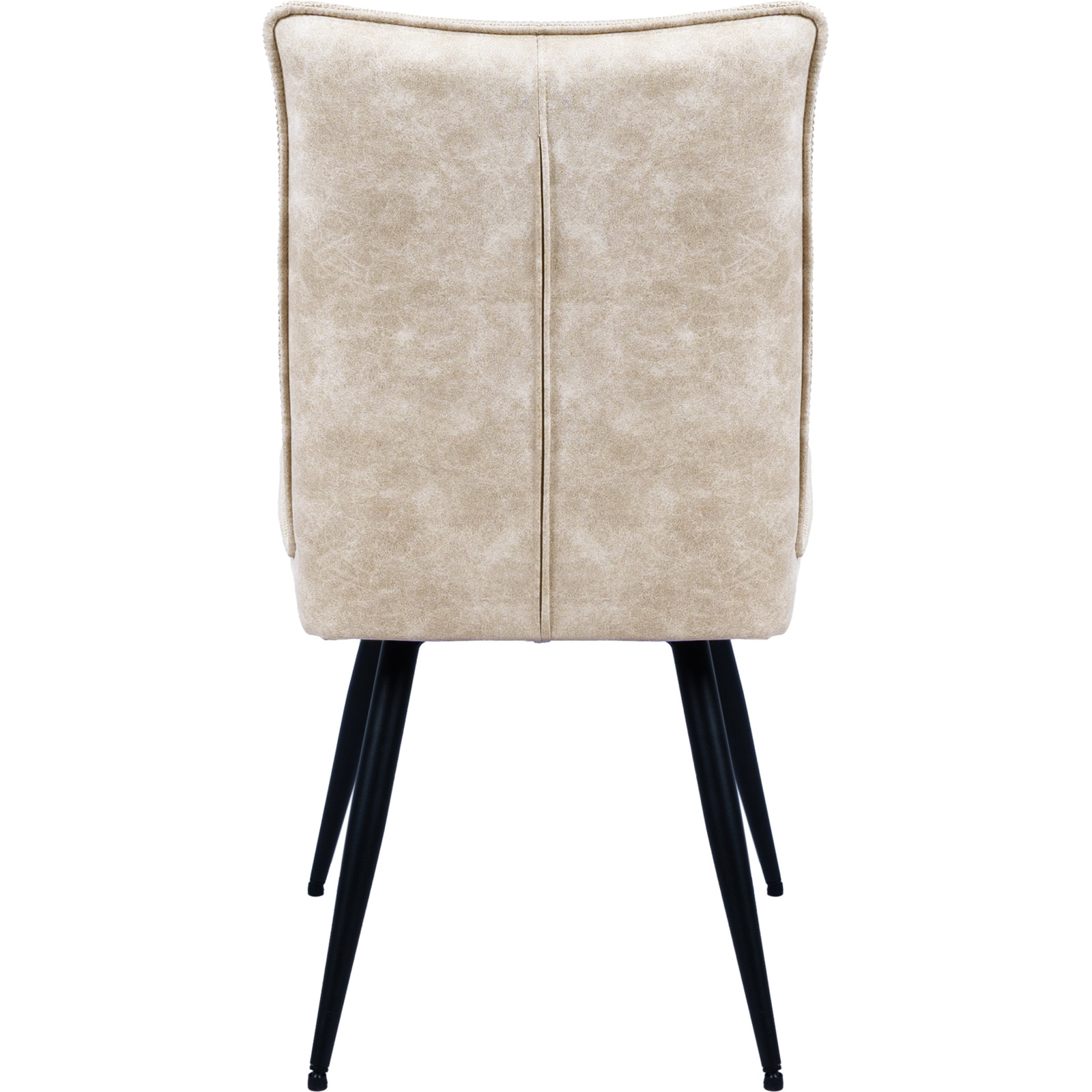 Polsterstuhl Lukas Kunstlederoptik/Stoff beige, 4-Fuss Gestell Metall schwarz