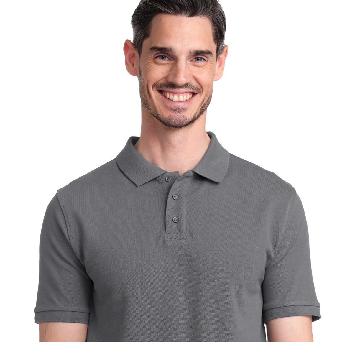 VanVaan Herren Poloshirt in Piqué-Qualität dunkelgrau