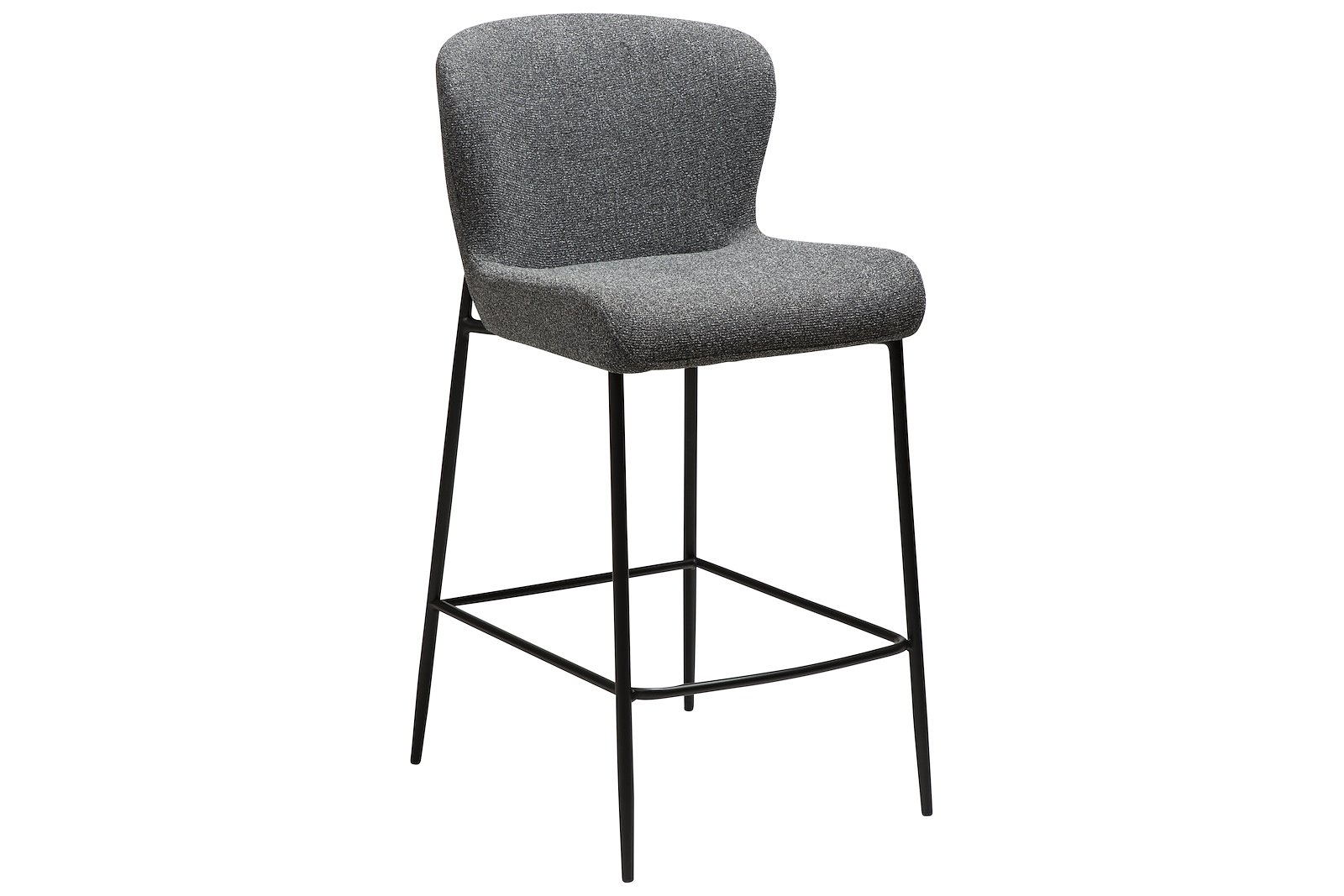 Glam counterstol Til kjøkkenøy eller lave barbord. Tekstil Bouclé Pebble Grå med sorte ben