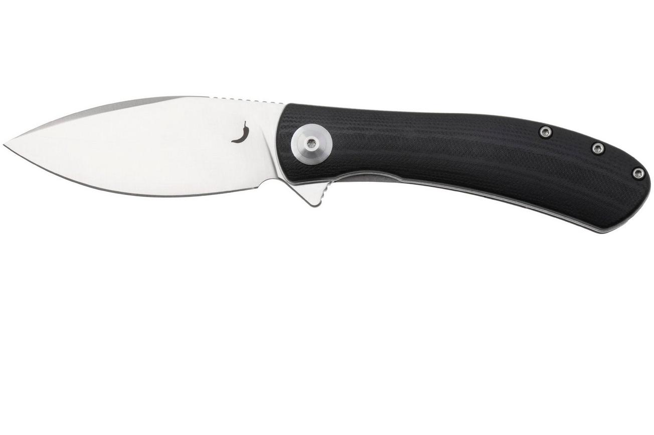 Trollsky Knives Mandu Evo MTE002 Satin 14C28N, Black G10, zakmes, Michael Trollsky design
