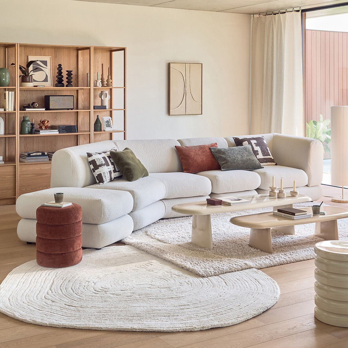 LA REDOUTE INTERIEURS<br>Puff modular, tecido estampado, HOOVER