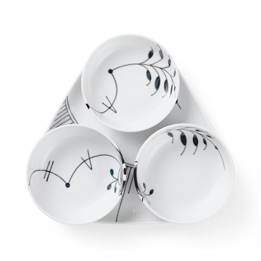 Royal Copenhagen Sort Mega Riflet Serveringssæt, One Size