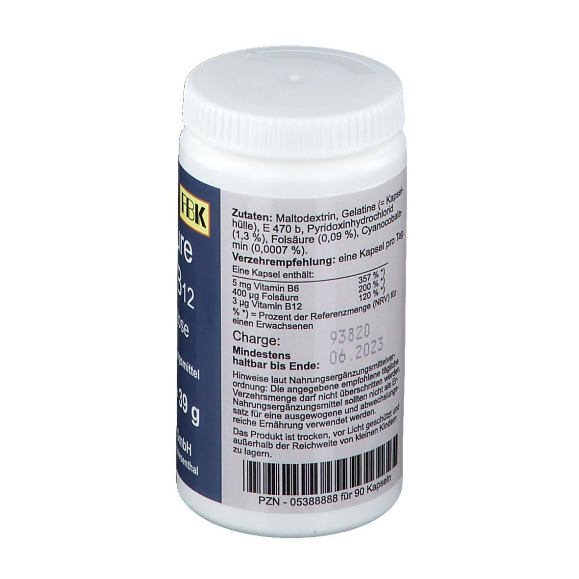 Folsäure + Vitamin B6 + Vitamin B12 ohne Lactose