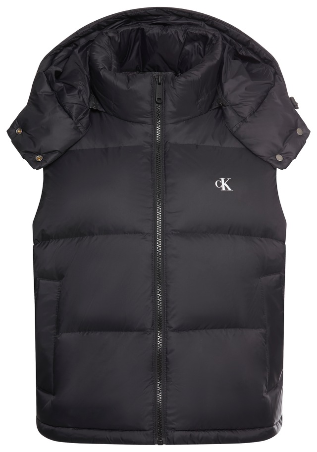 Calvin Klein Jeans Steppweste »ESSENTIAL MIDWEIGHT PUFFER VEST«, mit abnehmbarer Kapuze, Stehkragen