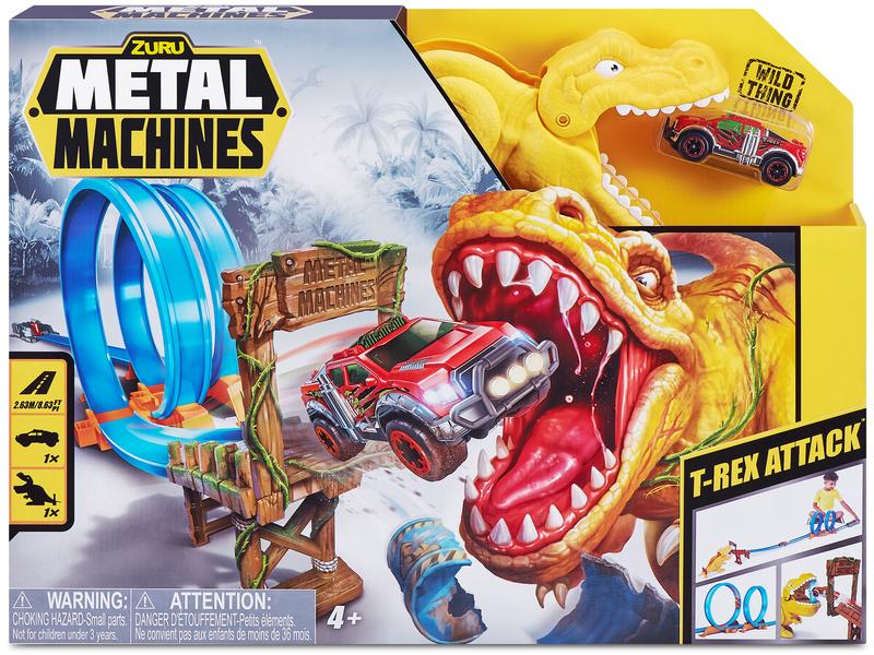 Metal Machines Metal Machines T-Rex Attack Rennbahn-Spielset mit Dinosaurier