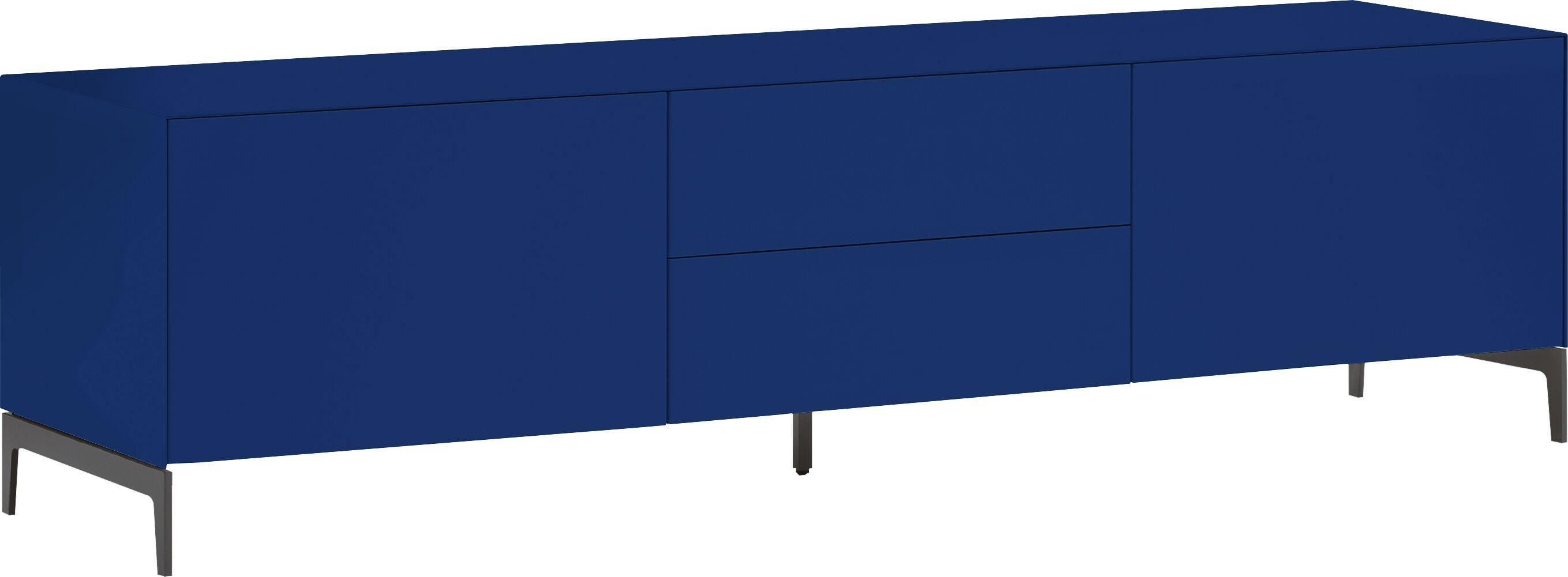 LUX Lowboard - Blau / B: 180.0 cm x T: 46.0 cm x H: 49.5 cm