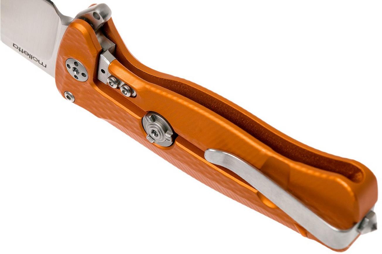 LionSteel SR22A-OS Orange Aluminium, Satin Blade