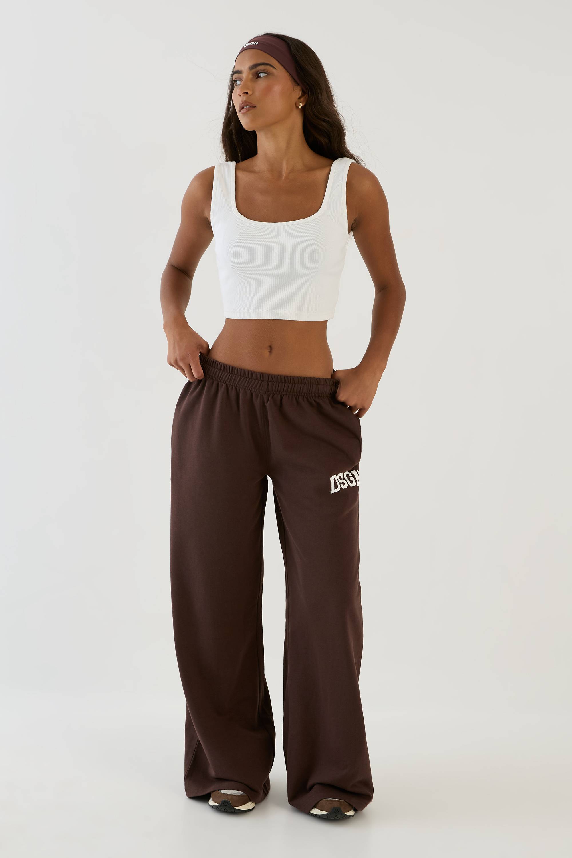 Jogging Dsgn Studio Jambe Large Taille Basse Molleton Bouclette Collegiate