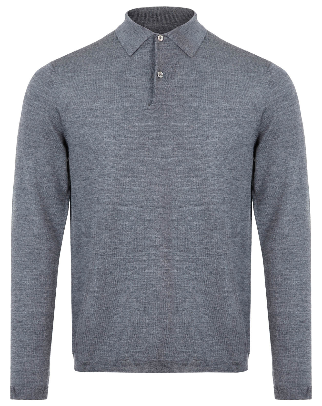 Hartford Pull 100% Laine col polo gris moyen