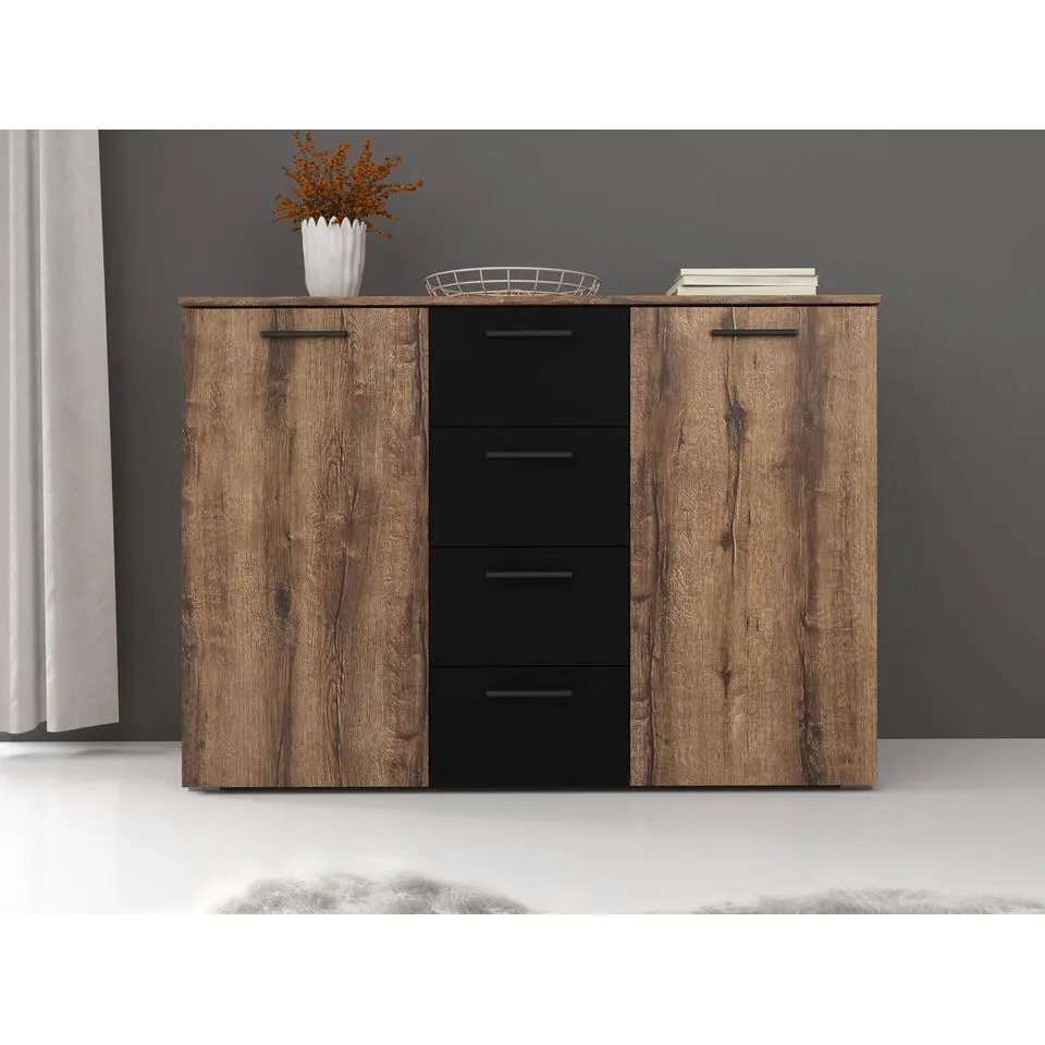 Meubella - Dressoir Brown - Eiken - 132 cm