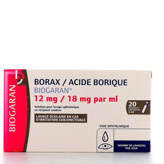 Borax Acide Borique - Lavage ophtalmique