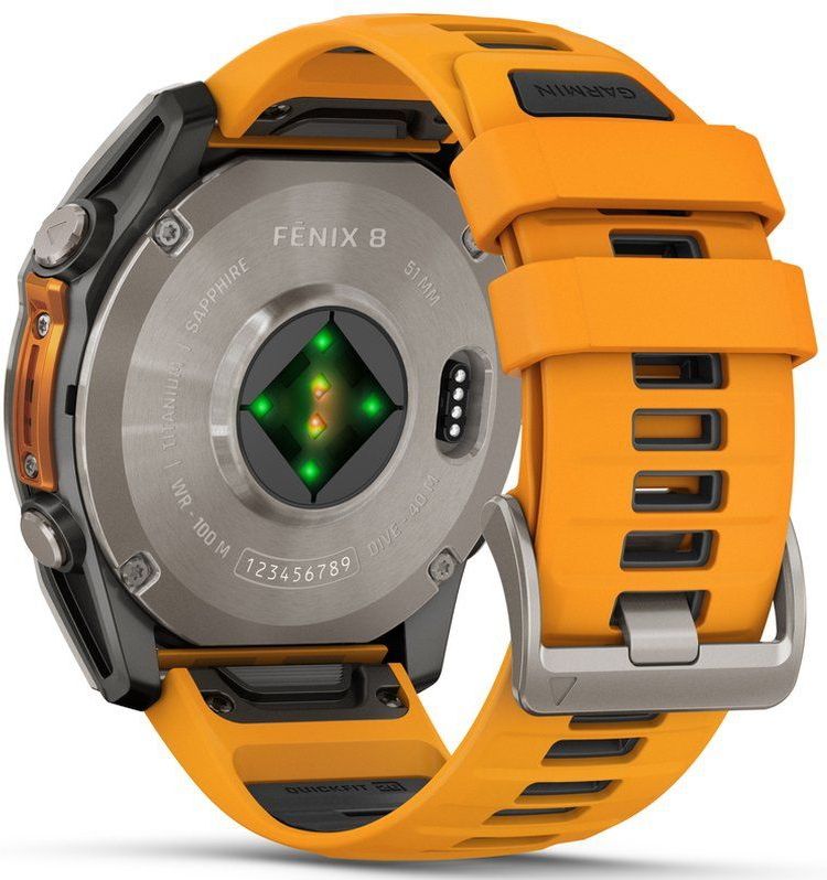Garmin - Fenix 8 - Smartwatch - Saffier - Titanium - Spark Orange Graphite