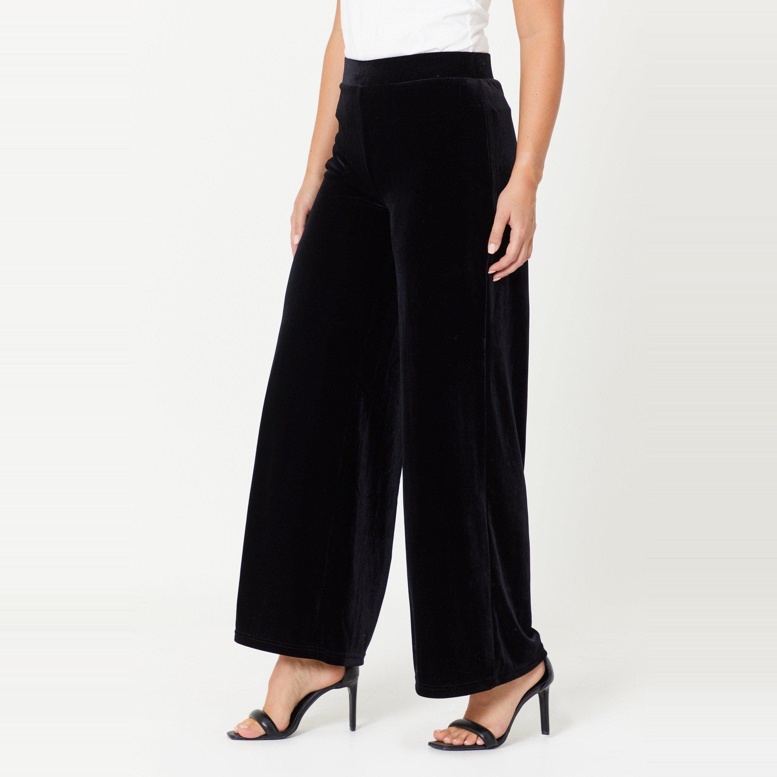 Be You Ladies Wide Leg Velvet Trousers