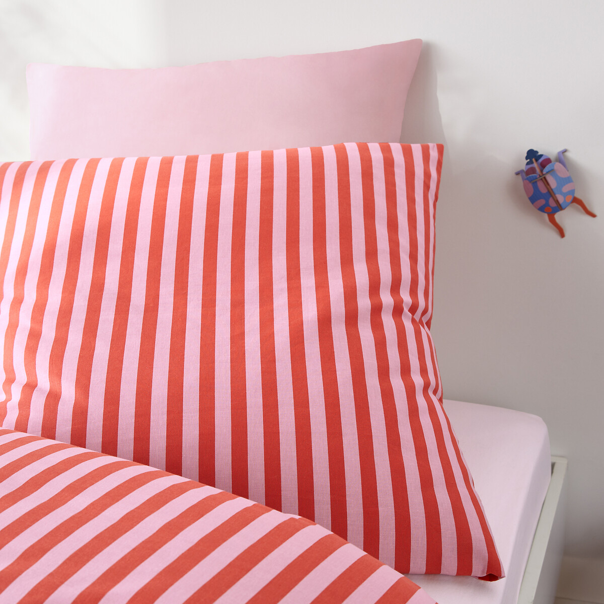 LA REDOUTE INTERIEURS<br>Conjunto de cama 50% algodão reciclado, rosa Sacha