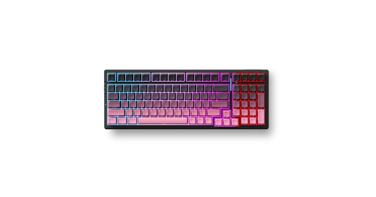 MCHOSEG98 Pro Black Pink Cabbage Tofu V2 Wireless Tri-Mode Custom Mechanical, gaming toetsenbord  (Zwart/pink, US lay-out, KTT Cabbage Tofu V2, 98%, RGB, Hot swap, Side engraved PBT, draadloos / Bluetooth / USB-C, Tweedekans)