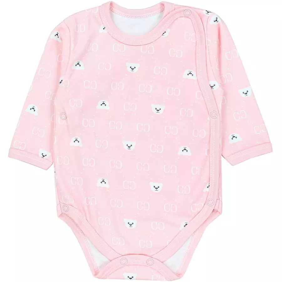TupTam Baby Langarm Wickelbody im 5er Set apricot