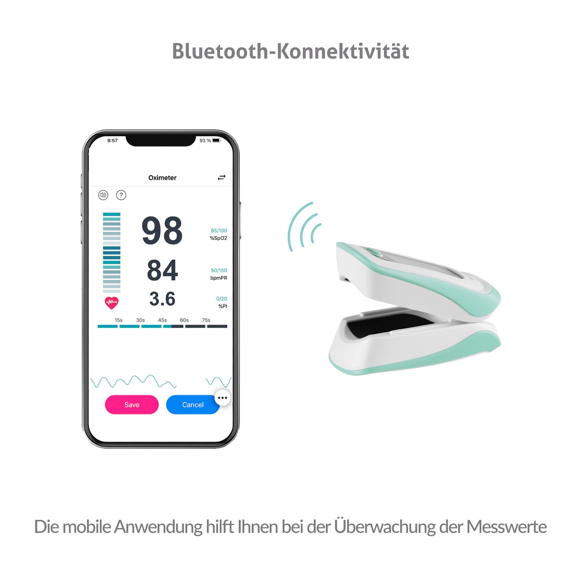 TrueLife Oximeter X5 BT – Pulsoximeter mit Bluetooth