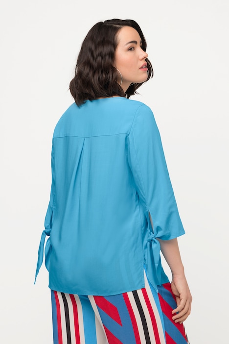 Bluse, Oversized, Saumschleife, Rundhals, 3/4-Arm