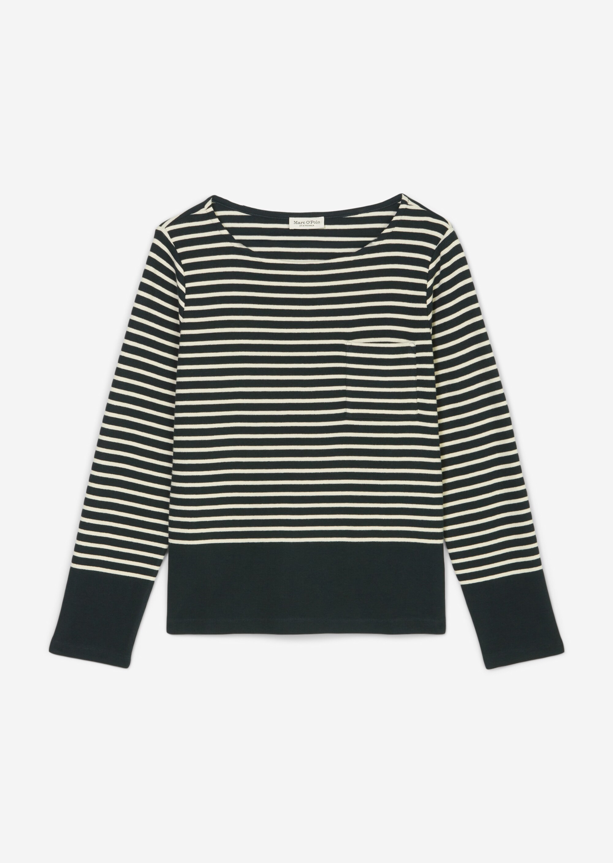 Ringel-Longsleeve relaxedaus Waffel-Jersey