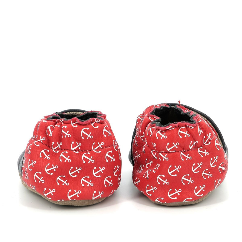 Robeez Robeez Chaussons Caribbean Boy Marine Rouge Print Ancre