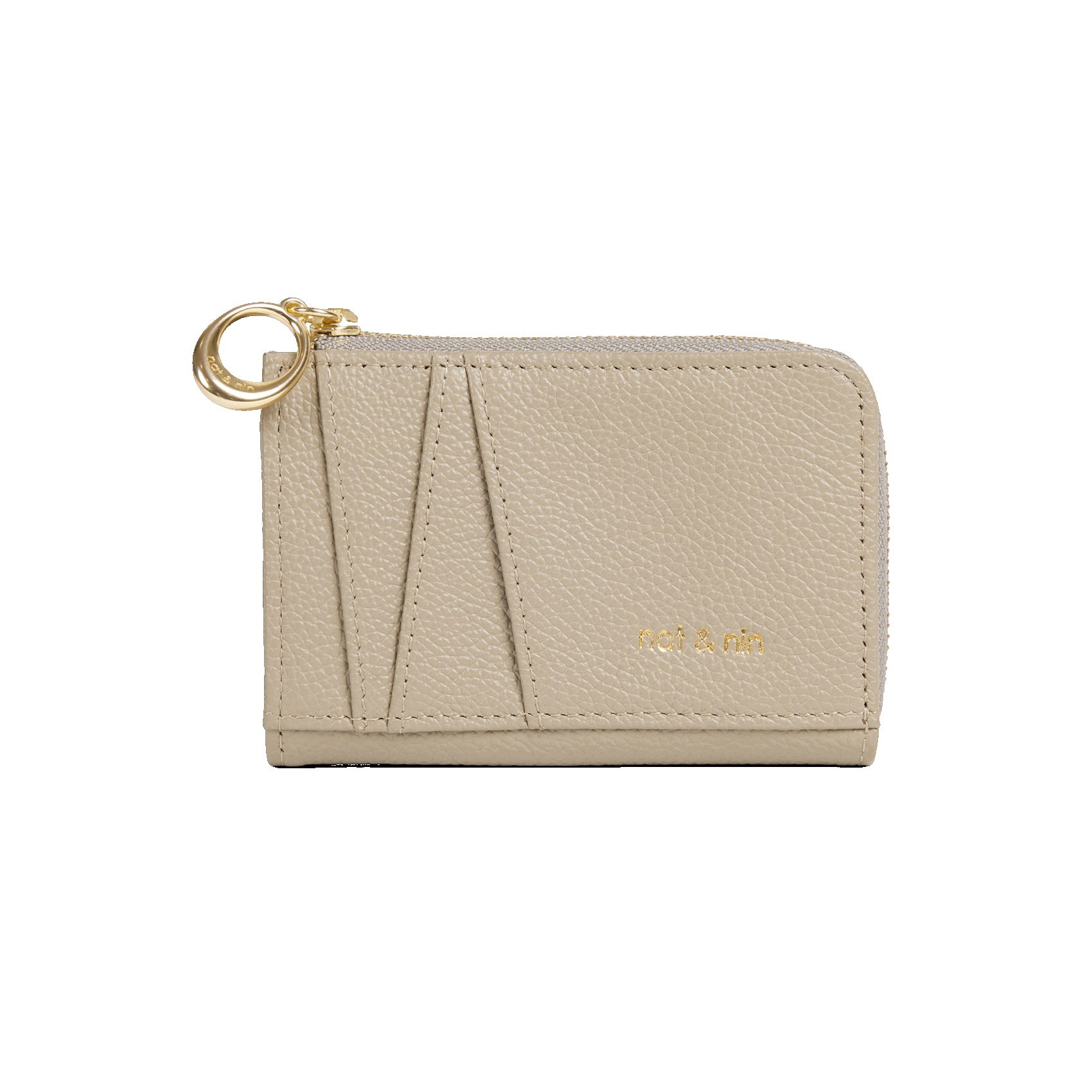 NIKO - Porte-cartes en cuir grainé | Gris