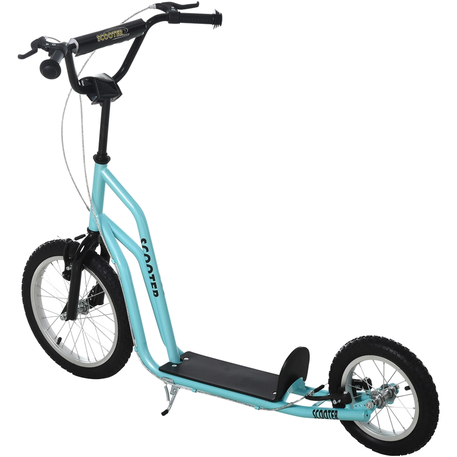 HOMCOM Kinderroller mit Handbremse blau