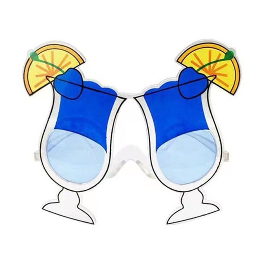 Photo Booth Sommer Brille Fotorequisite Party Sonnenbrille Verkleidungs Accessoire für lustige Bilder - Cocktail / Blau
