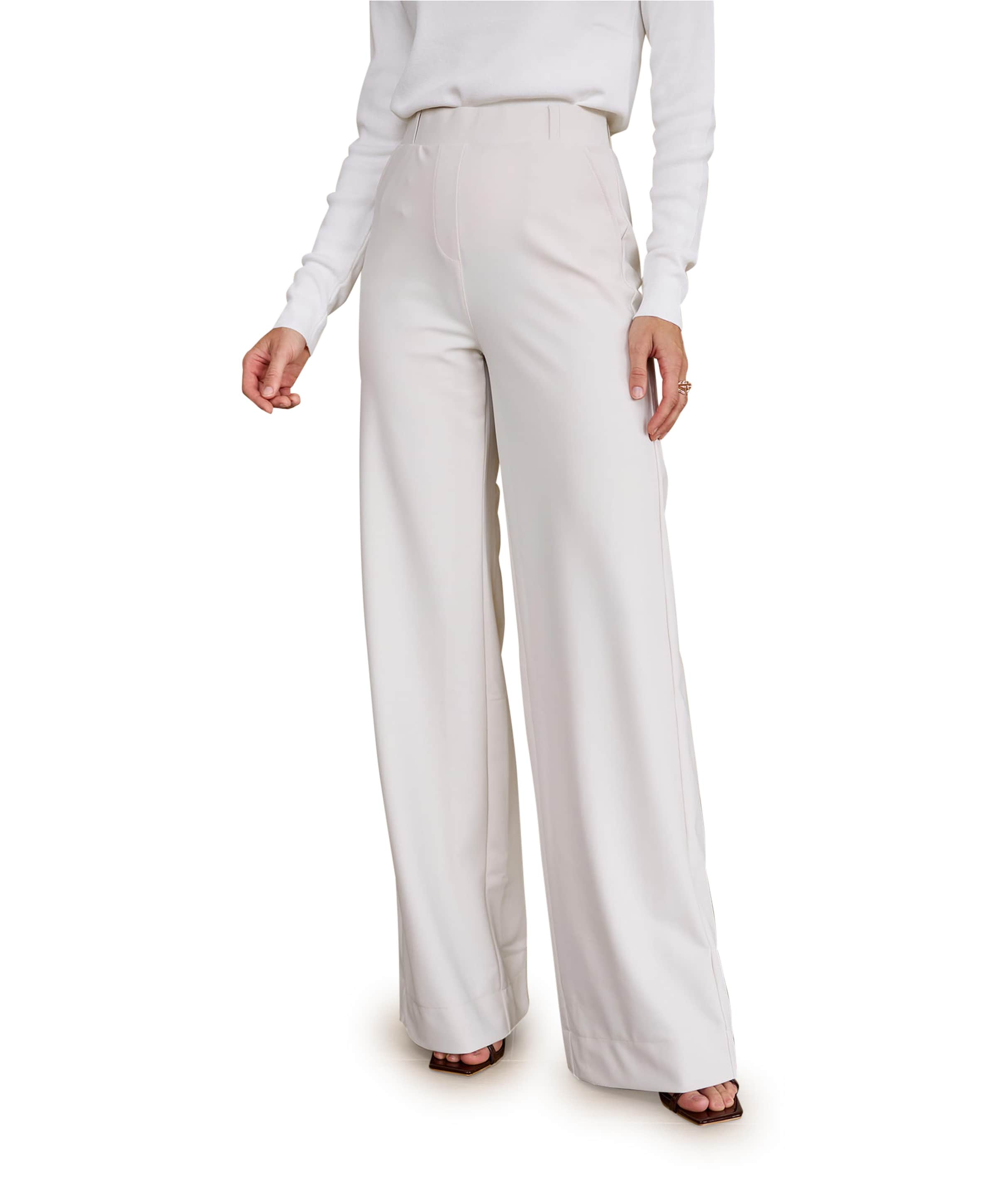 Studio Anneloes Lexie LONG bonded trousers dames broek ecru