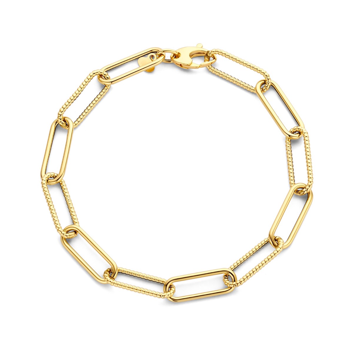 Bracelet Brillaxis or jaune 18 carats mailles ovales