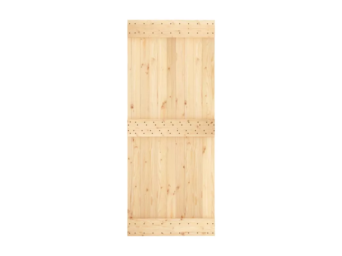 Porte coulissante et kit de quincaillerie 85x210 cm pin massif