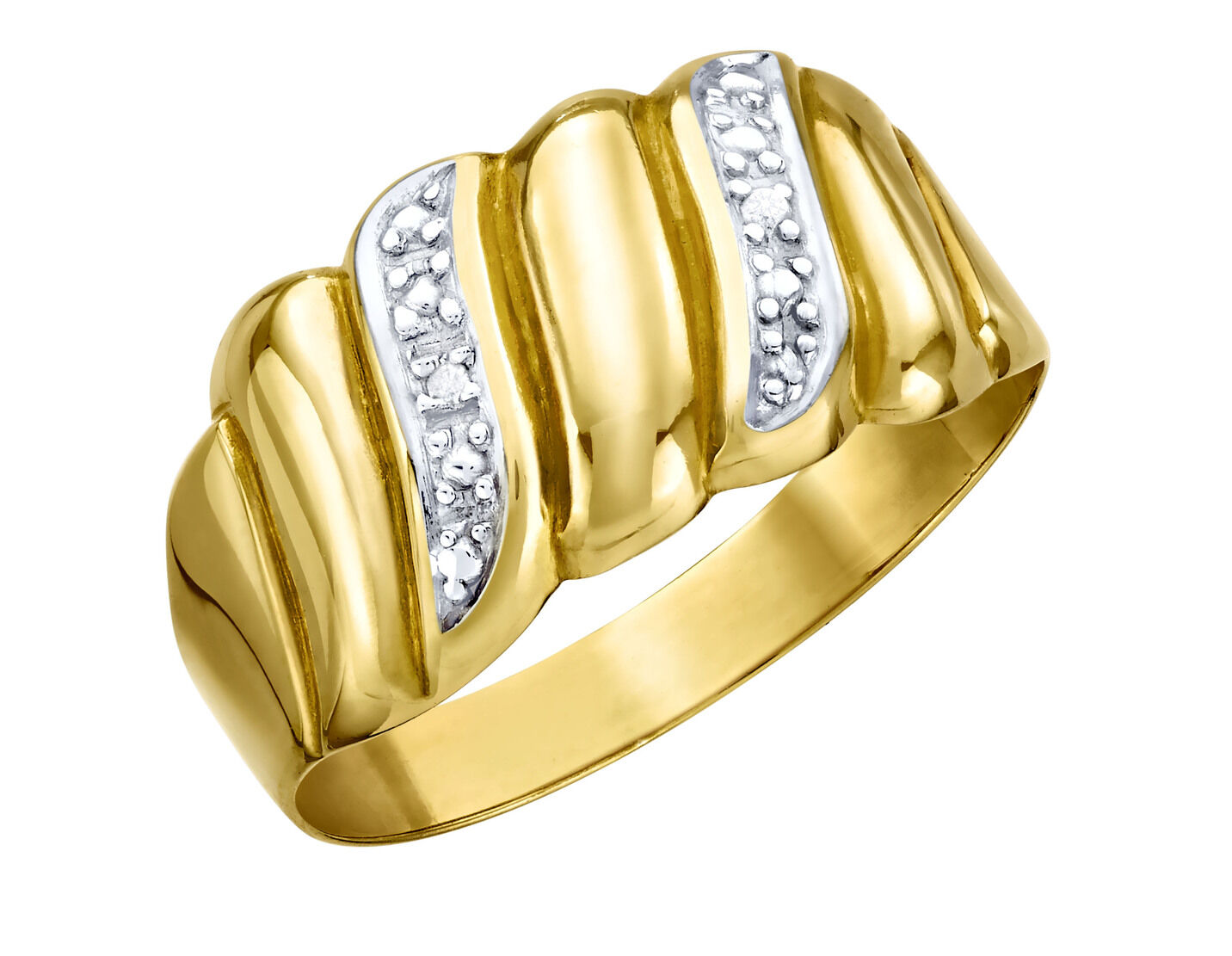 Bicolor Damenring mit Diamant