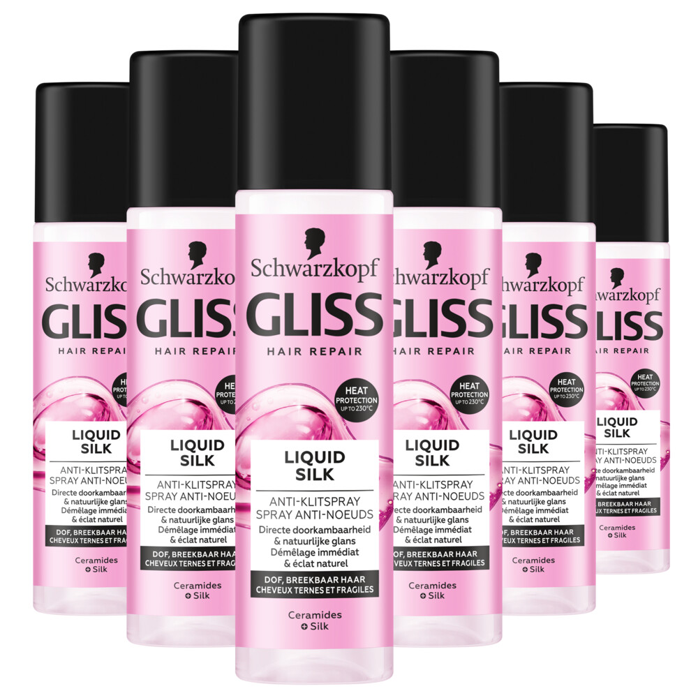 6x Gliss Anti-Klit Spray Liquid Silk200 ml