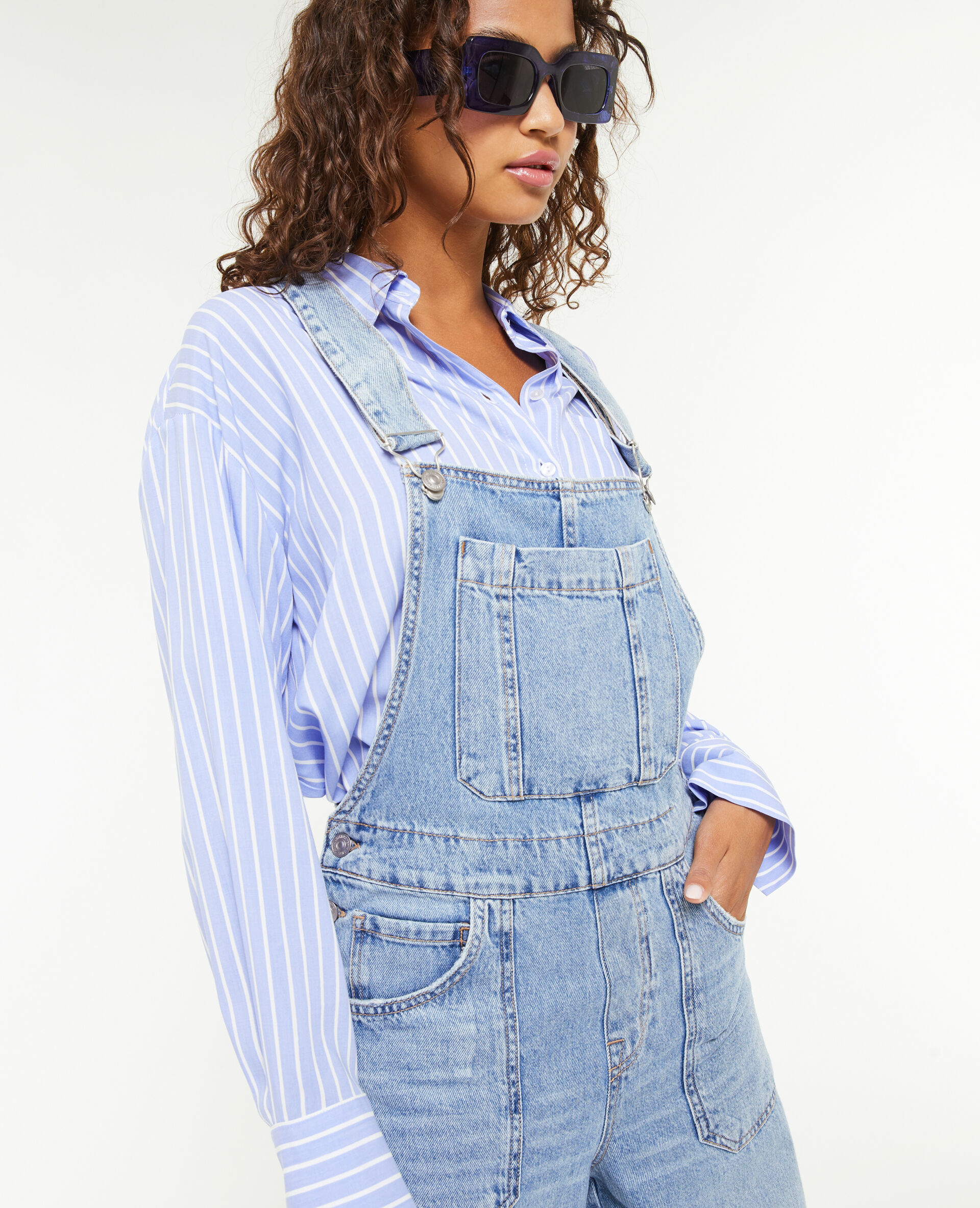 Salopette en jean baggy - Bleu