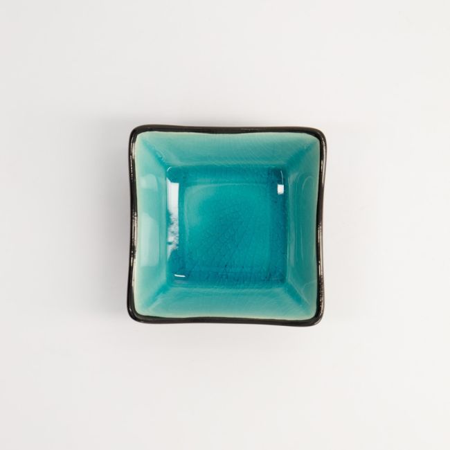 NH Glassy Blue Deep Dish 8.5x8.5x3cm HL15849M/BL