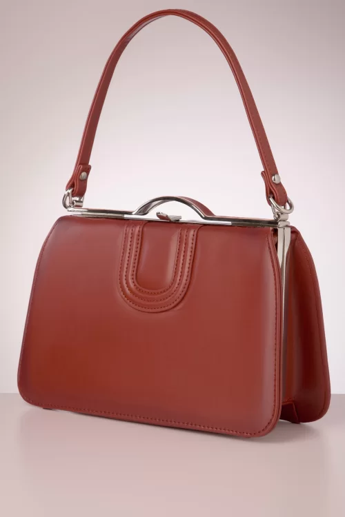 Banned Retro Dolores handtas in baksteenrood