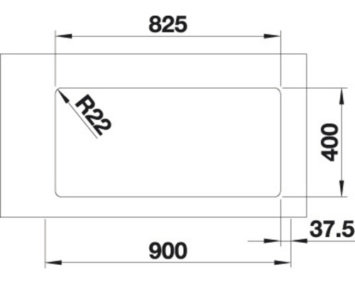 Blanco ANDANO 400/400-U spoelbak, 865 x 440 mm, roestvrij staal, 522987