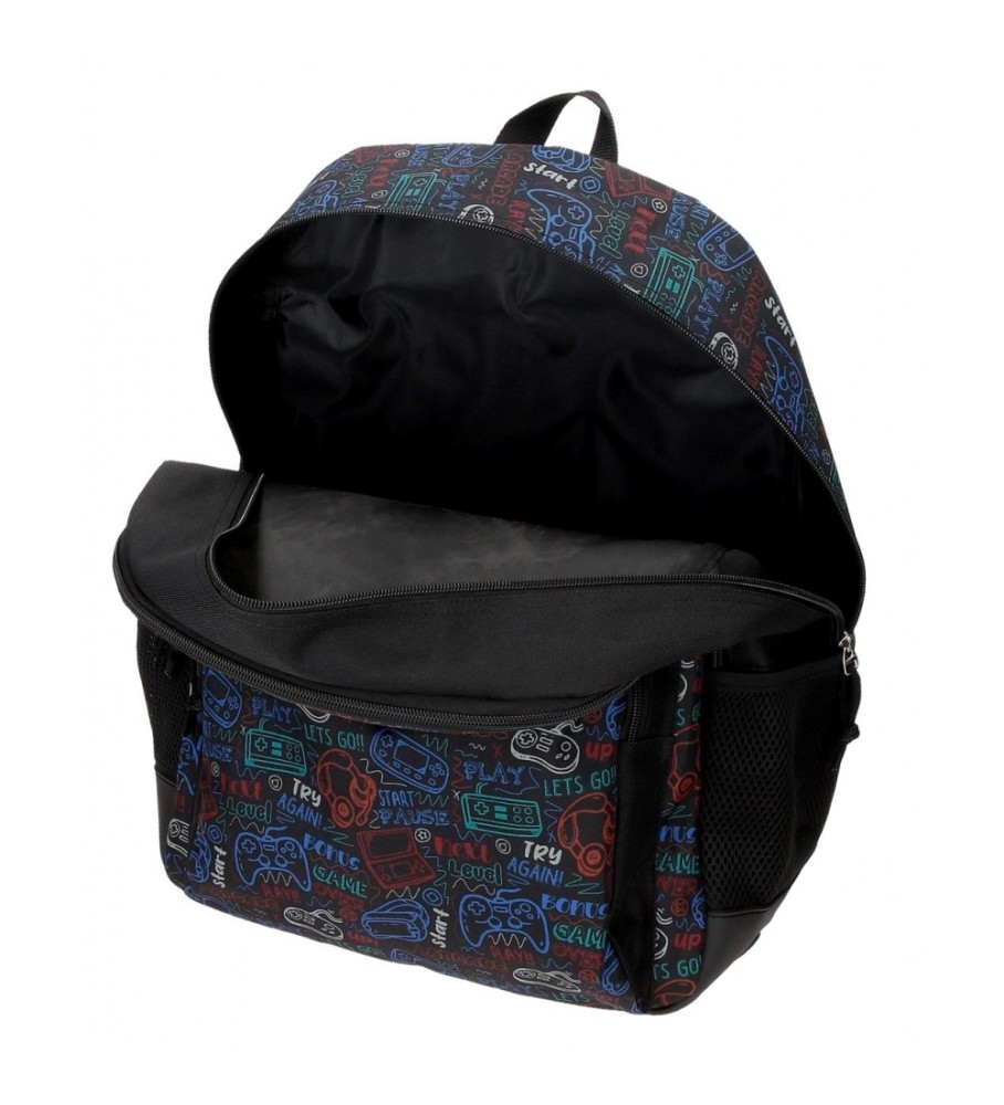 Roll Road Mochila Escolar Roll Road Next Level con carro Dos Compartimentos negro -33x44x17cm-