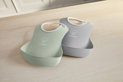 BabyBjörn Smekke 2-pack, Grå/Lysegrønn