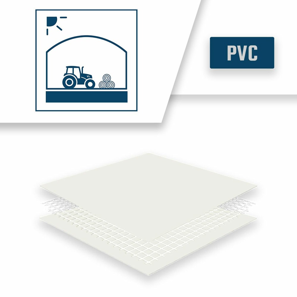Bâche tunnel agricole 3x3 m blanc crème - qualité 5 ans tecplast 506tu