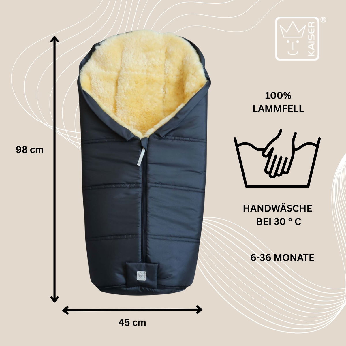 KaiserKaiser   IGLU 2.0 Lammfell Fusssack anthracite