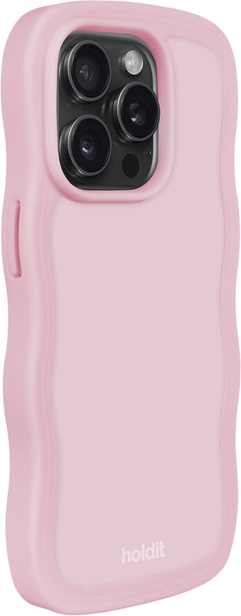 HoldIt Wavy Case iPhone 15 Pro Max Lyserød