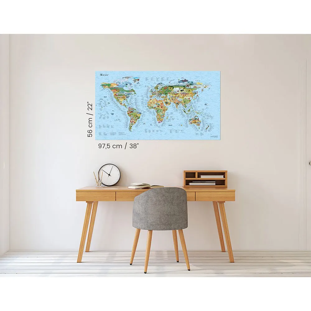 Mapa incrível da Surftrip: Melhores praias de surf do mundo - Edição original colorida.