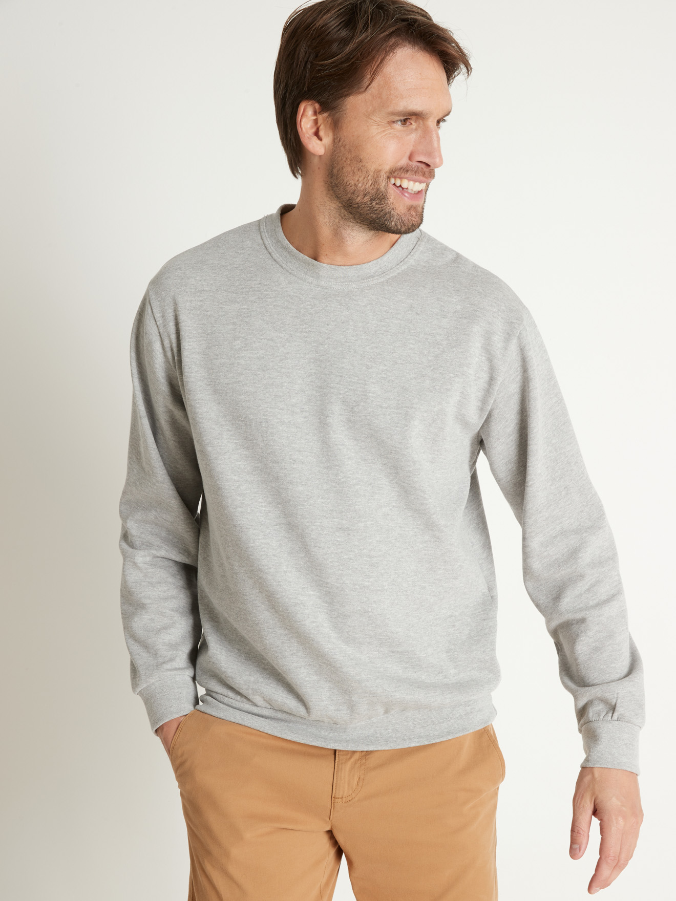 Sweat-shirt molleton encolure ronde
