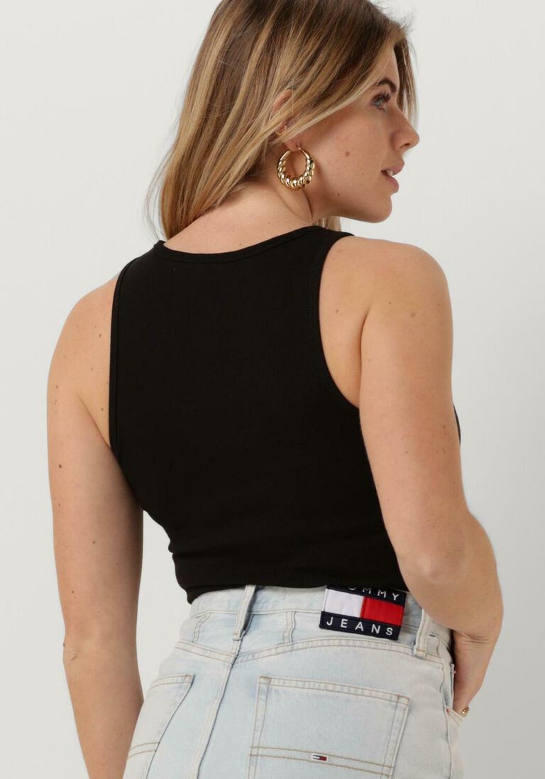 TOMMY JEANS zwarte tommy jeans top tjw essential rib tank