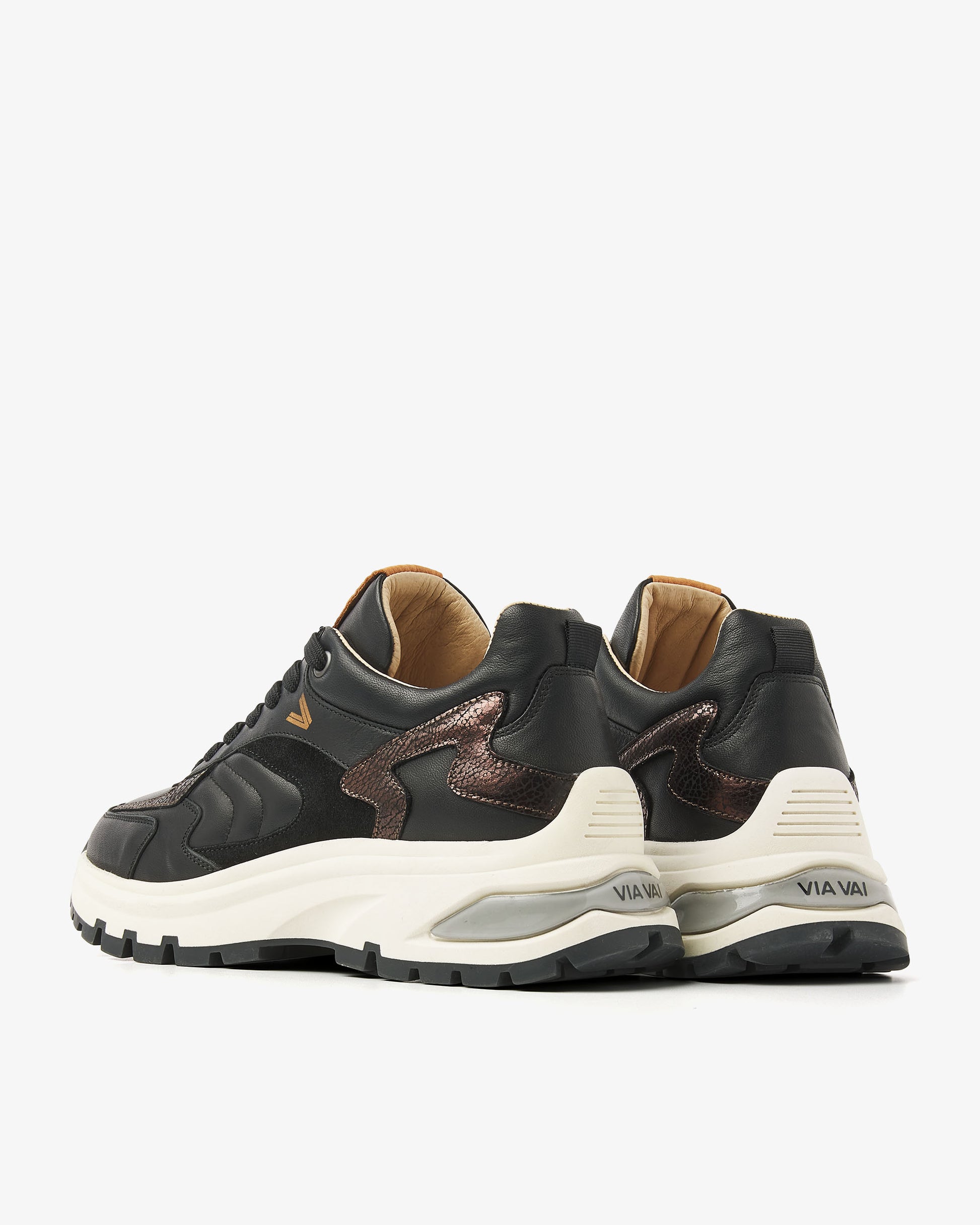 VIA VAI zwarte dames sneakers Liz Leighton