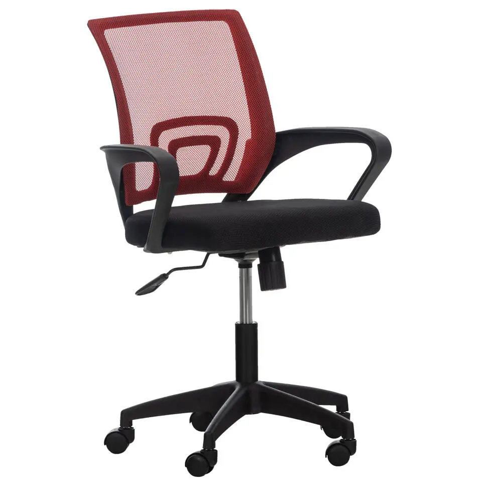 CLP Bureaustoel Auburn zwart Frame - Microfiber - rood
