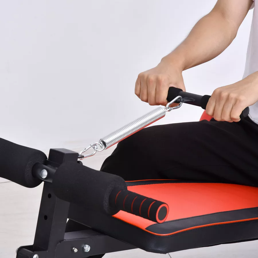 HOMCOM Sit-Up-Bank verstellbar rot, schwarz