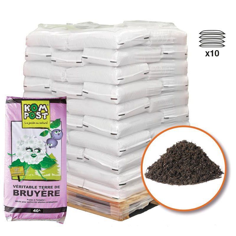 Terre de bruyère forestière pour plantation 10 sacs de 40 litres