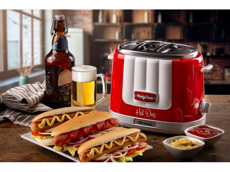 Ariete Hot Dog Maschine Party Time ARI-206-RD Rot/Weiss Hot Dog-Gerät
