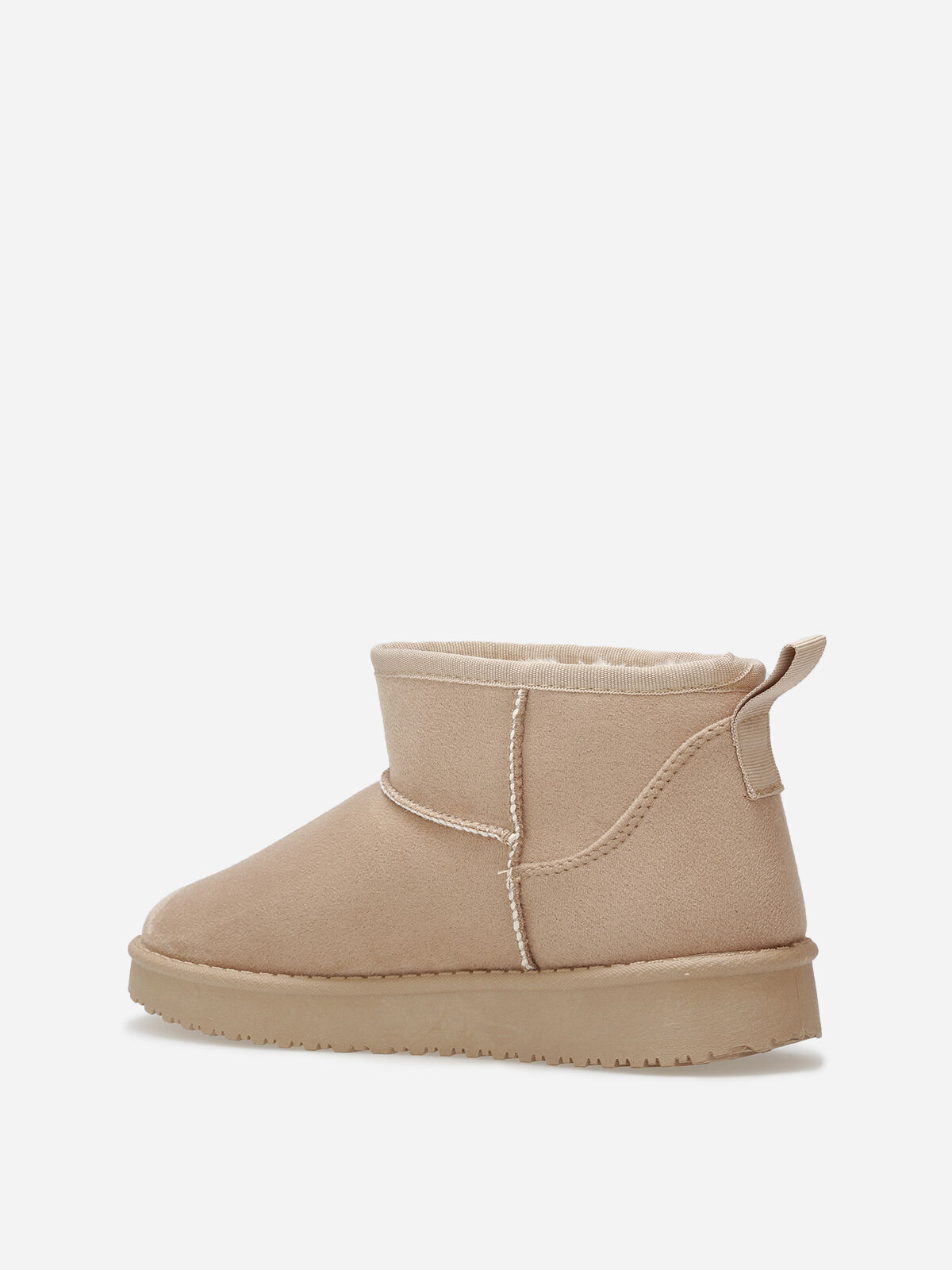 Boots basses en suédine fourrées- Beige